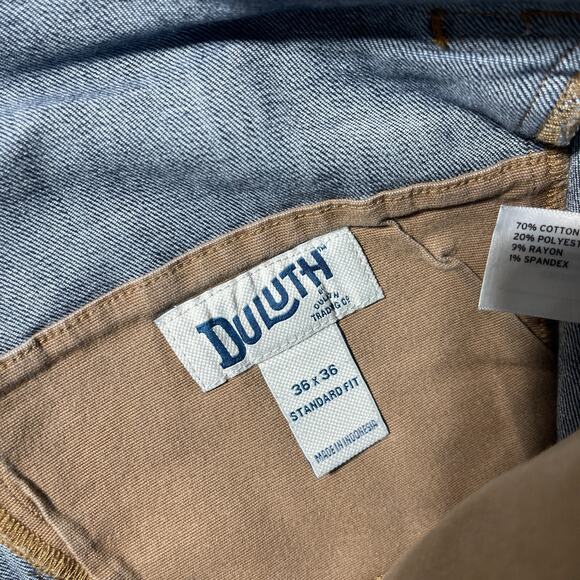 Duluth Trading Jeans Men 36x33 Standard Fit Dark Wash Relax Ballroom Double Flex - Picture 7 of 11